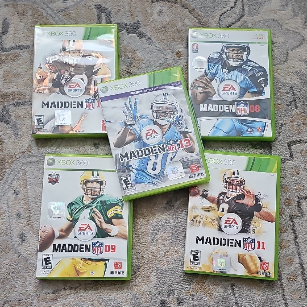 Madden NFL Xbox 360 Game Collection - 2008 2009 2011 2012 2013